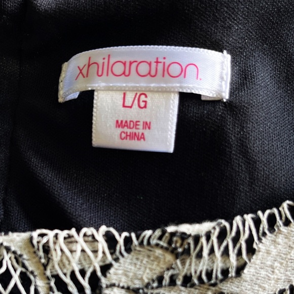 ⛔️SOLD⛔️ XHILARATION Sleeveless Floral Lace Midi Dress Black & White Sz Large - Picture 11 of 14